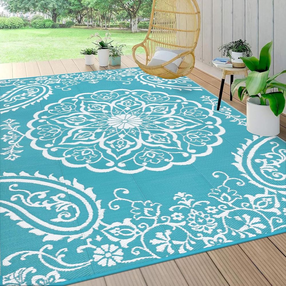 Outdoor Camping Rugs 8X10 - Outdoor Reversible Plastic Rug 8x10, Suitable