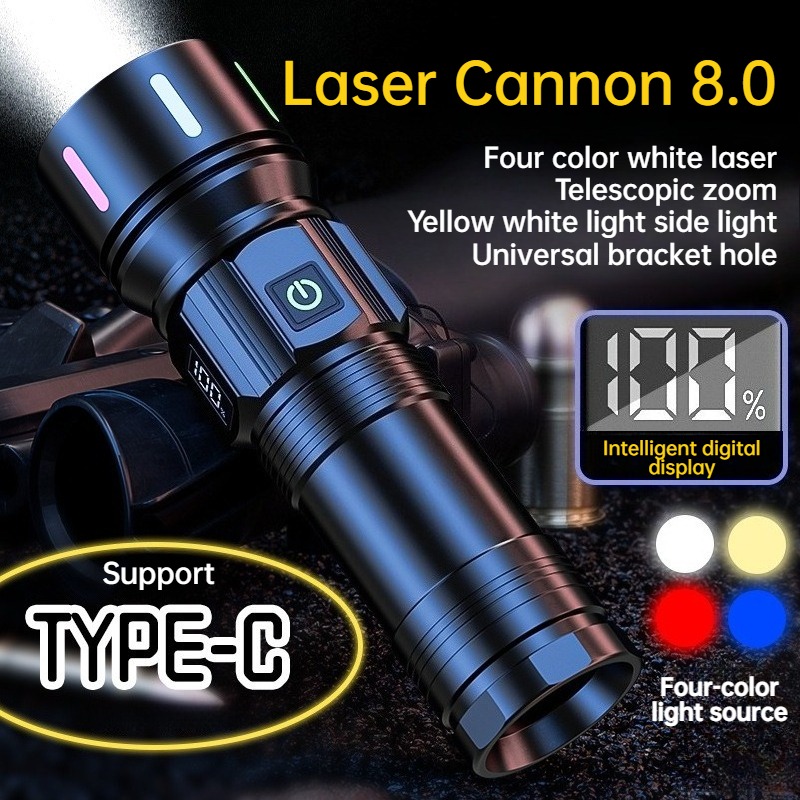 Outdoor Camping And Fishing - Strong Light LED Flashlight Telescopic Zoom