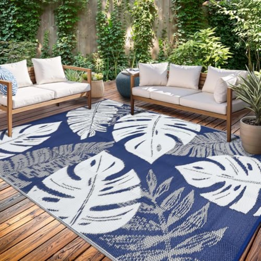 Outdoor Camping Rugs 8X10 - Outdoor Patio Rug 8x10, Waterproof Plastic