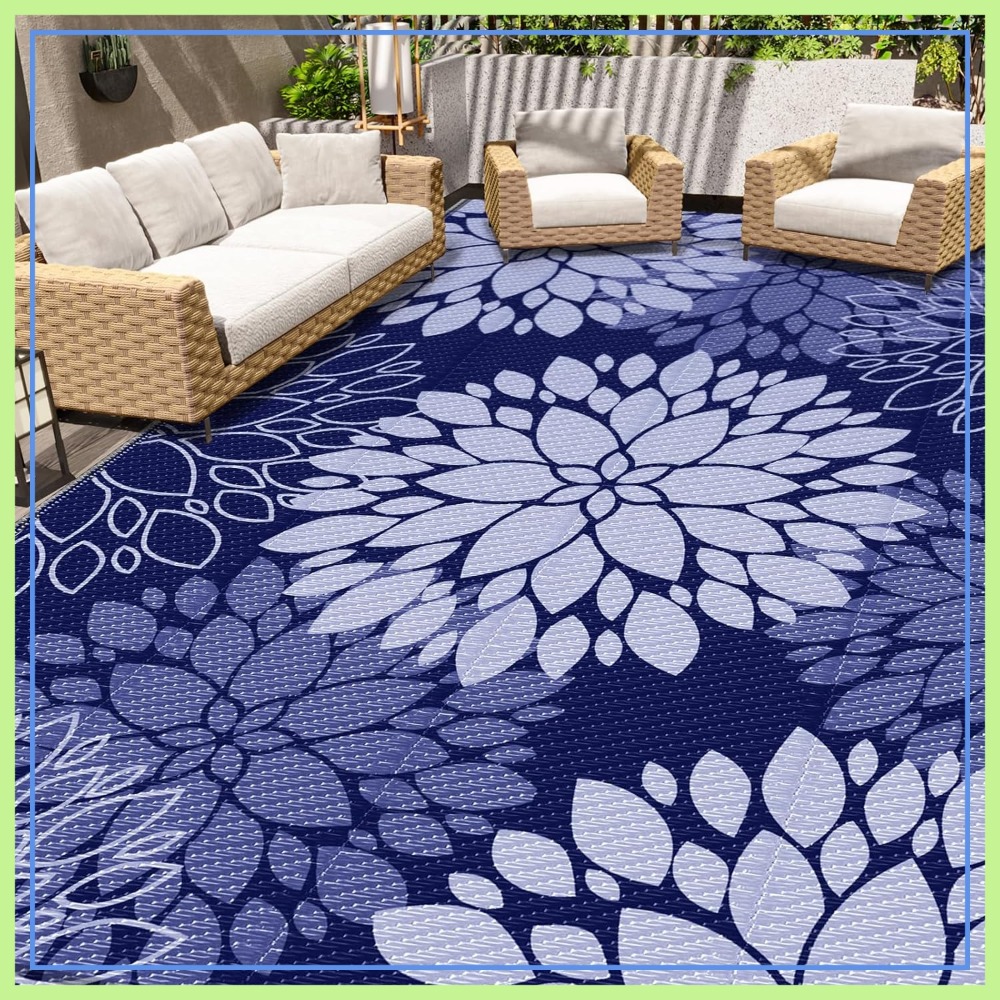 Outdoor Camping Rugs 8X10 - 8x10 ft Reversible Waterproof Outdoor Rug