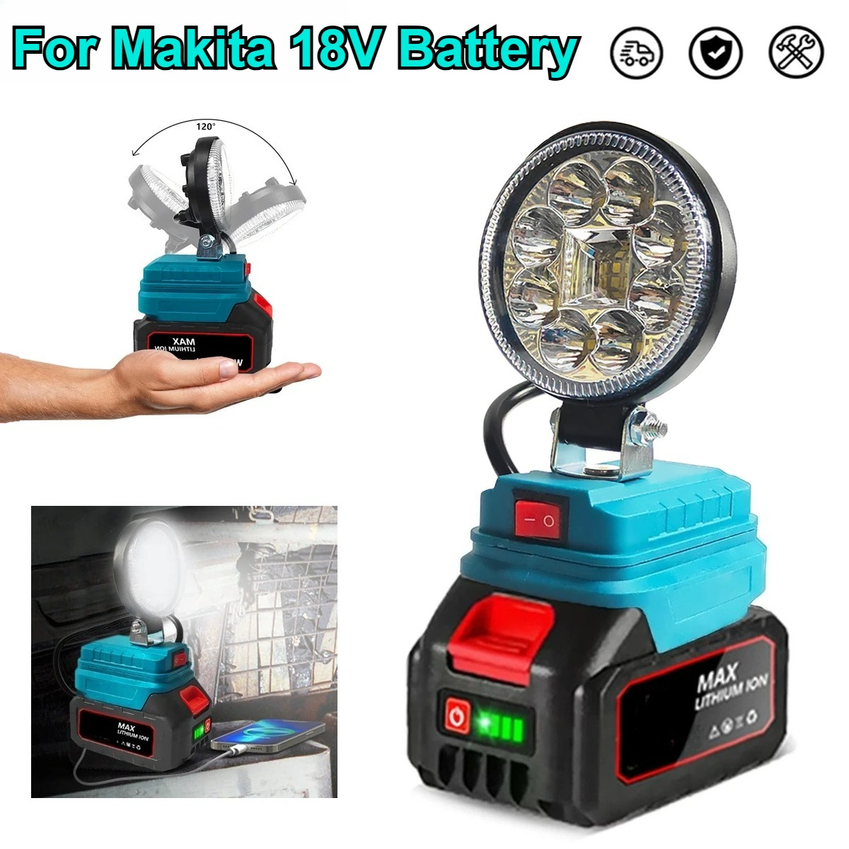 Outdoor Camping Jobs - 4 Inch Cordless Work Light For