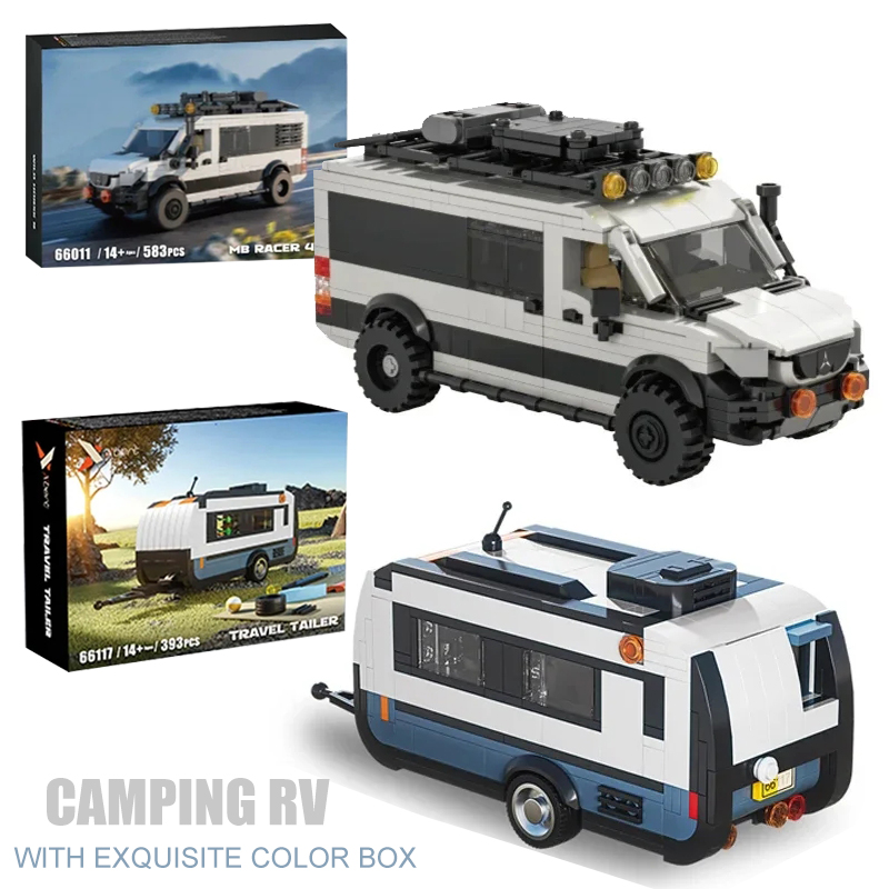 Outdoor Camping Toys - 393-583PCS Station Wagon Model Building Blocks