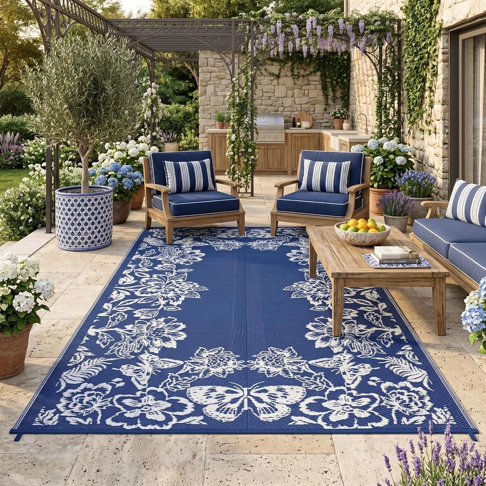 Outdoor Camping Rugs 8X10 - 8x10 Waterproof Reversible Outdoor Rugs -