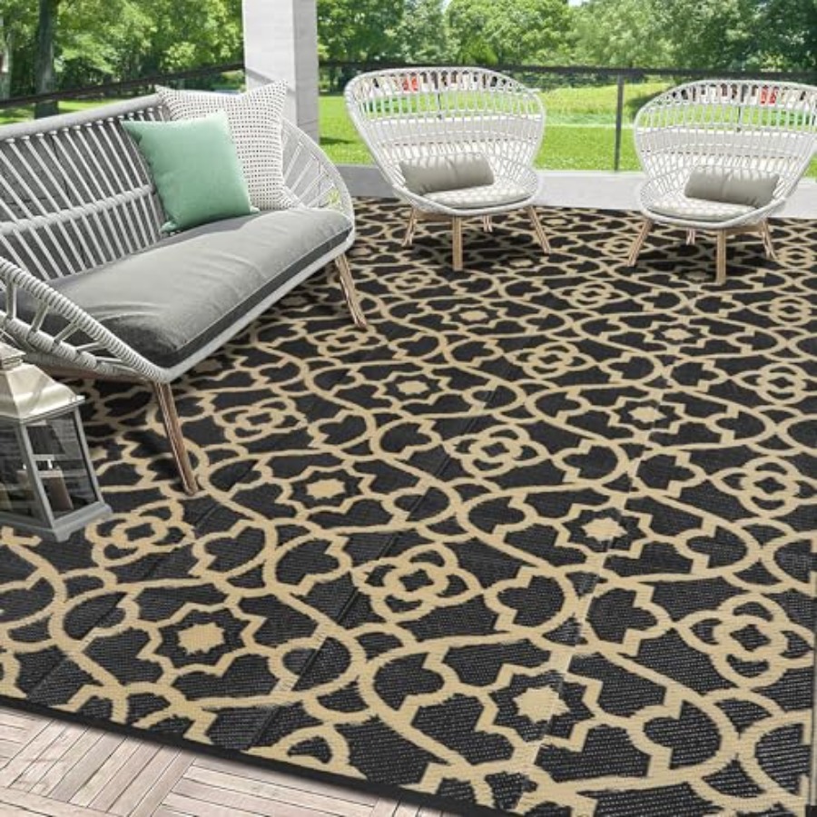 Outdoor Camping Rugs 8X10 - Outdoor Rug Waterproof 8x10, Plastic Straw