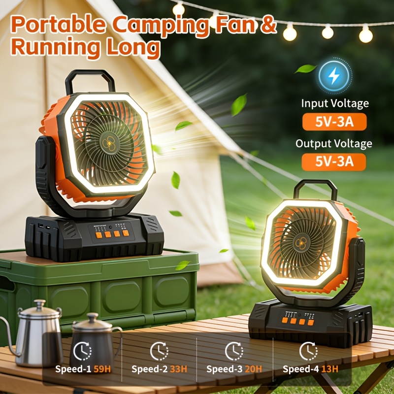 Outdoor Camping Fan - us20000mAh Battery Powered Camping Fan -