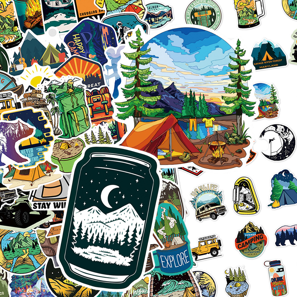 Outdoor Camping Anime - 10/30/50pcs Cartoon Forest Hiking Camping Stickers
