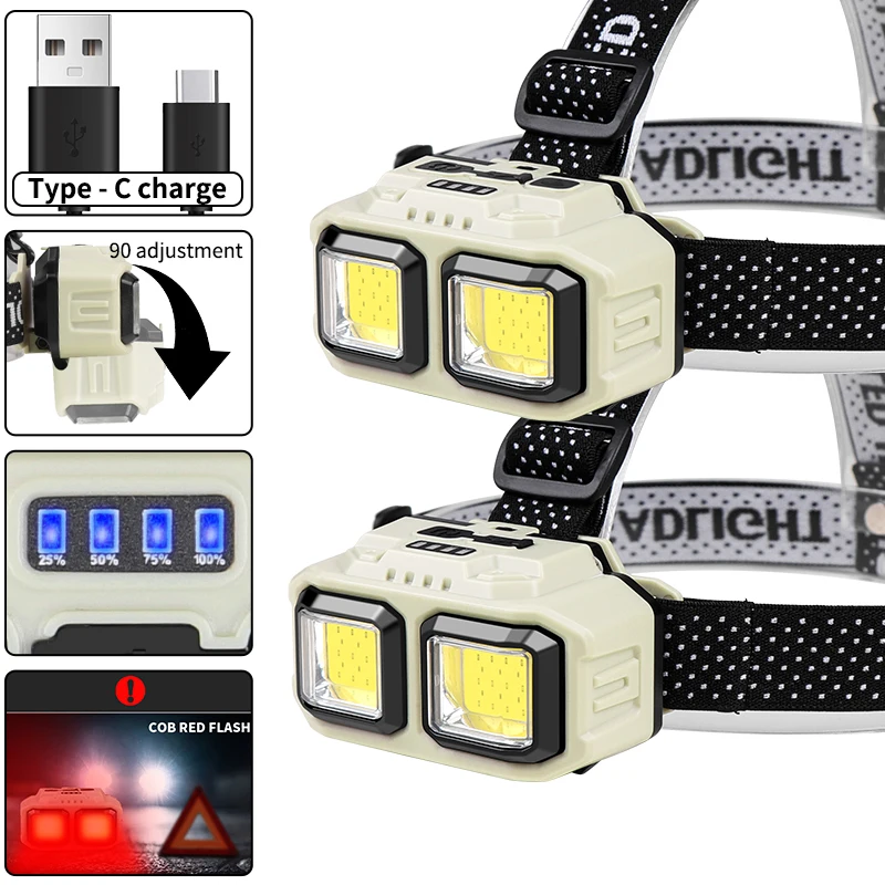 COB LED Headlamp Rechargeable  - Outdoor Camping Jobs のレビューと価格