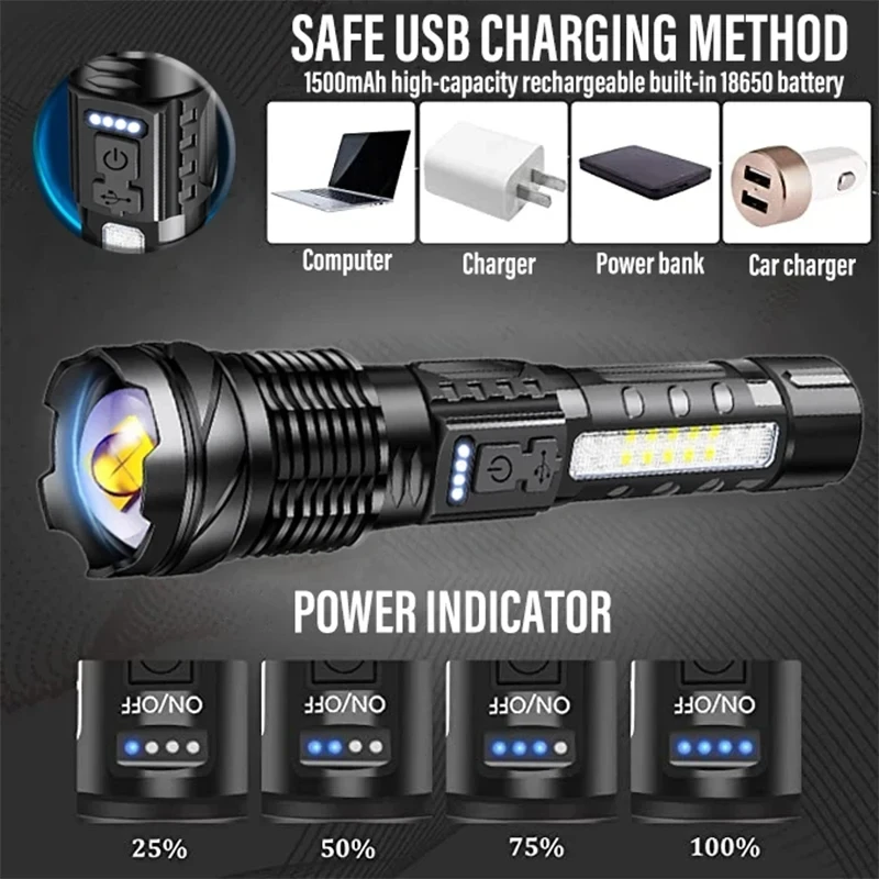 Powerful LED Flashlight Rechar - Outdoor Camping And Fishing のレビューと価格