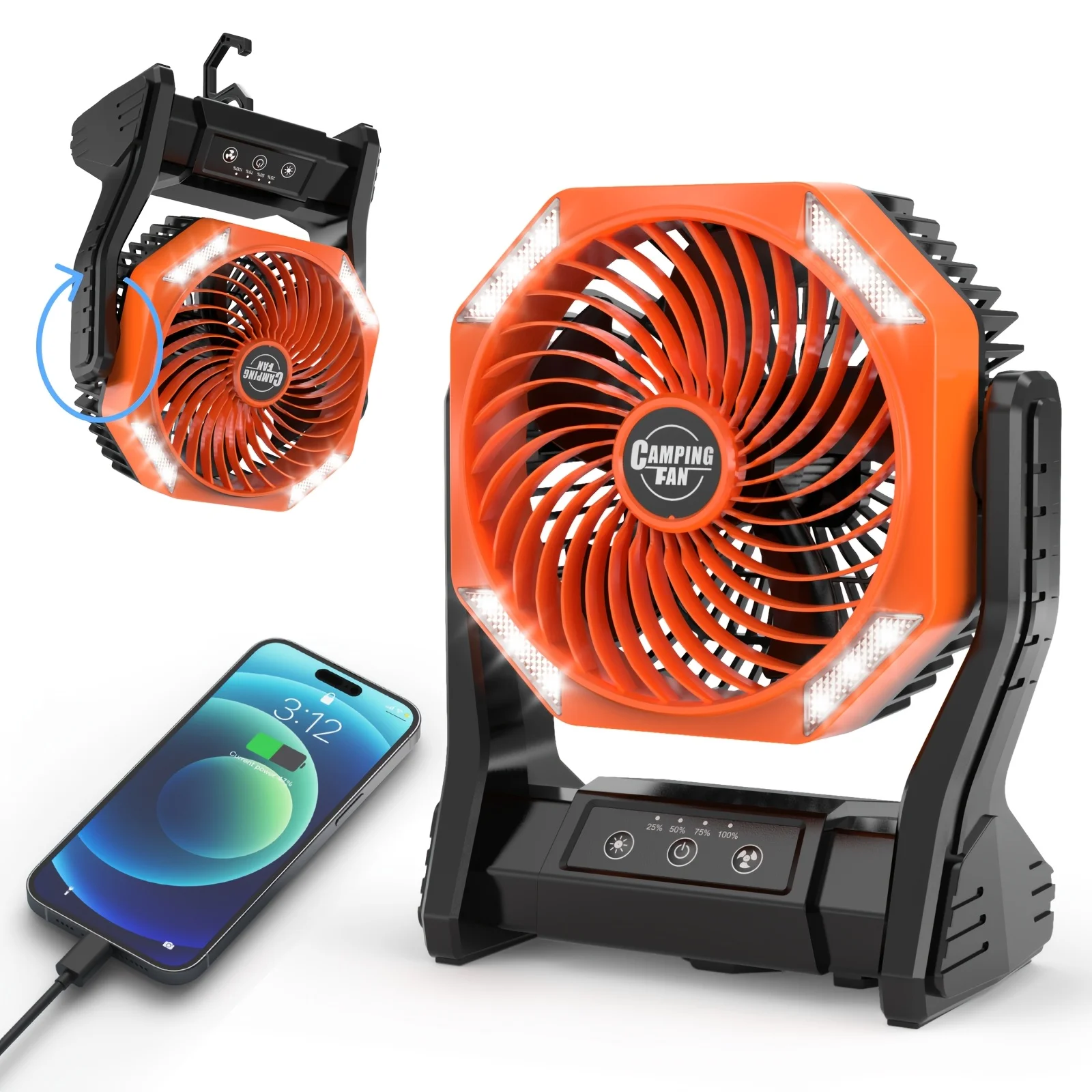 DDHOME 20000mAh Camping Fan wi - Outdoor Camping Fan のレビューと価格