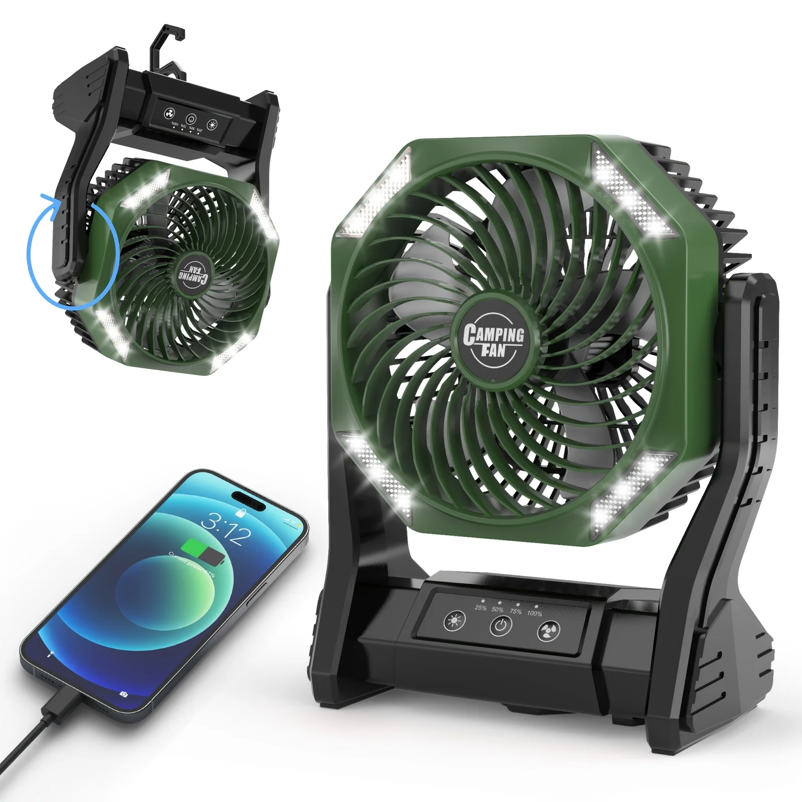 DDHOME 20000mAh Camping Fan wi - Outdoor Camping Fan のレビューと価格