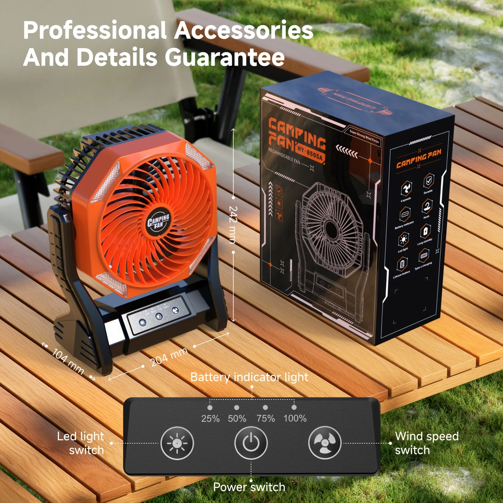 DDHOME 20000mAh Camping Fan wi - Outdoor Camping Fan のレビューと価格