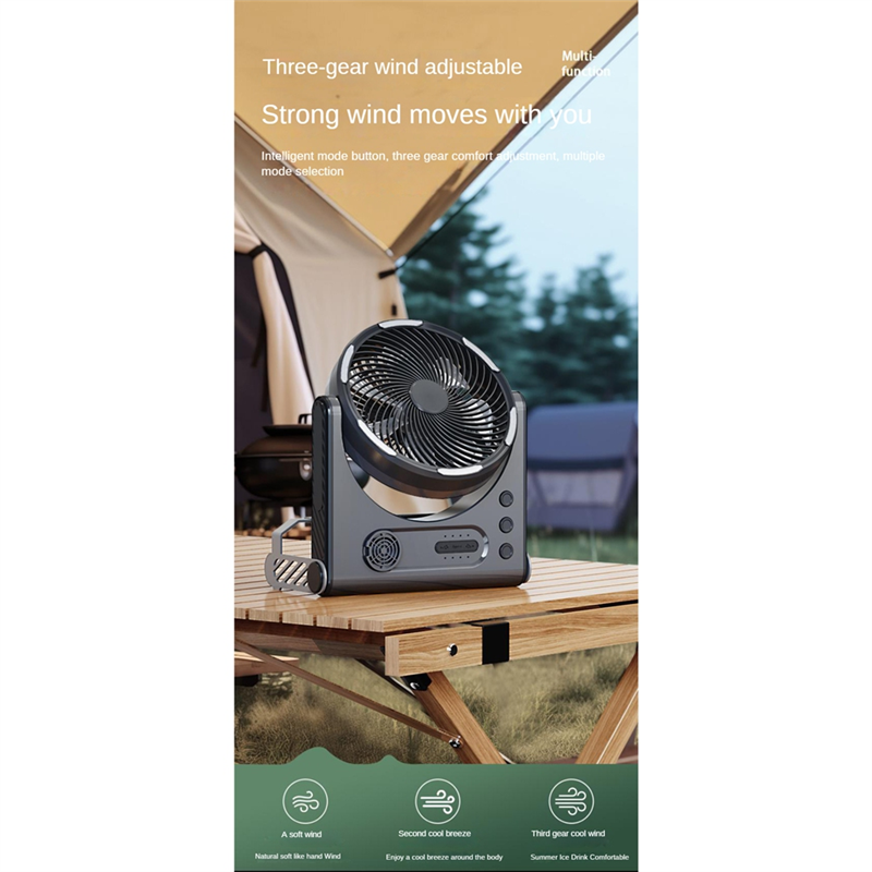 AB68 Camping Fan With LED Ligh - Outdoor Camping Fan のレビューと価格