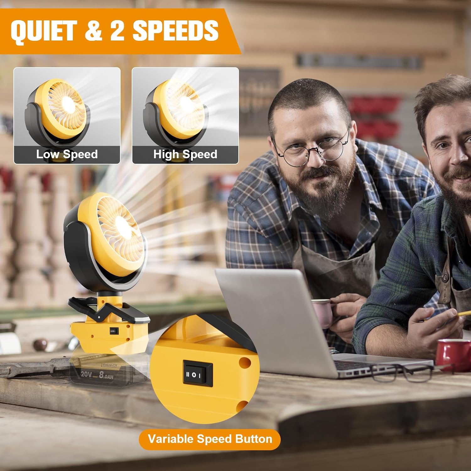 Cordless Portable Clip Fan Wit - Outdoor Camping Fan のレビューと価格