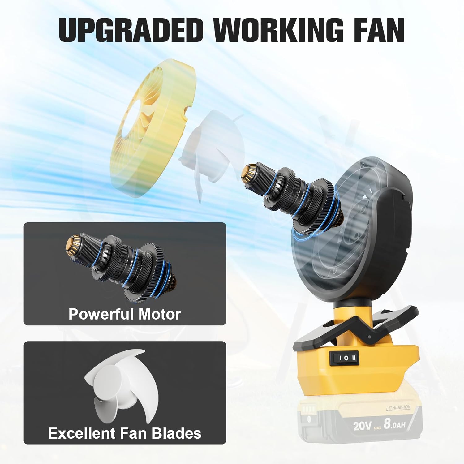 Cordless Portable Clip Fan Wit - Outdoor Camping Fan のレビューと価格