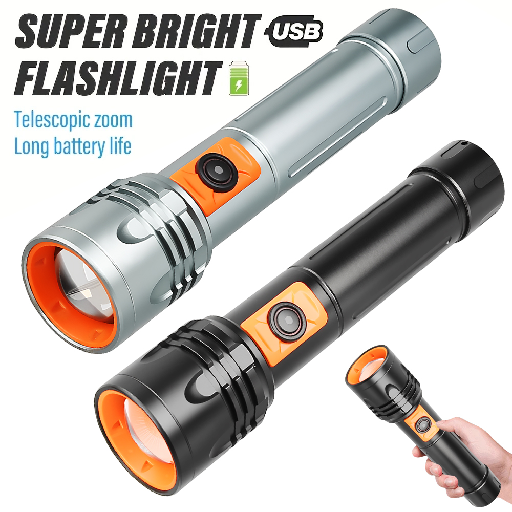High Power LED Flashlight USB  - Outdoor Camping And Fishing のレビューと価格