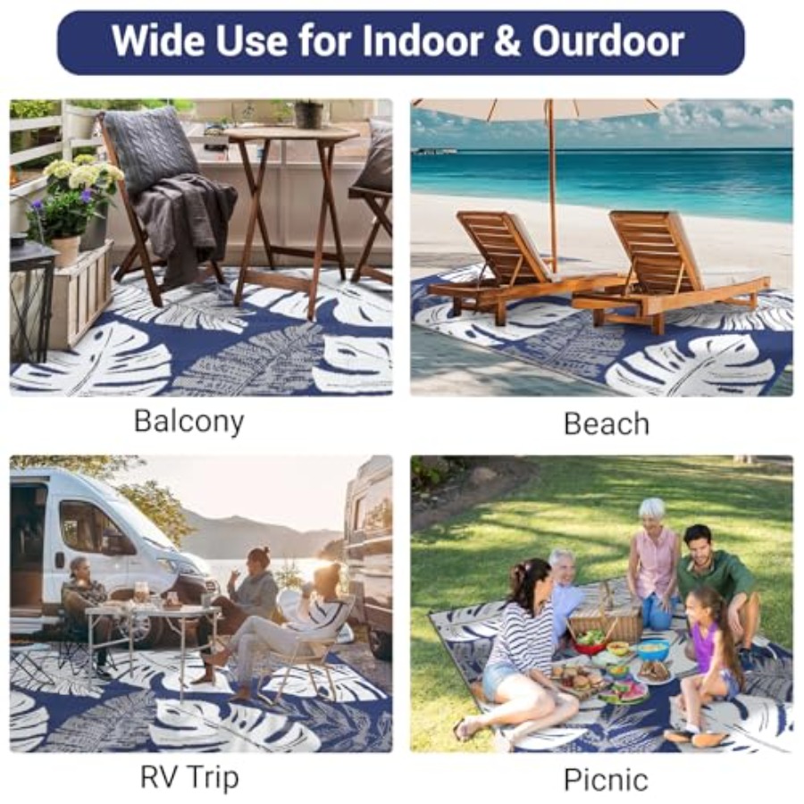 Outdoor Patio Rug 8x10, Waterp - Outdoor Camping Rugs 8X10 のレビューと価格