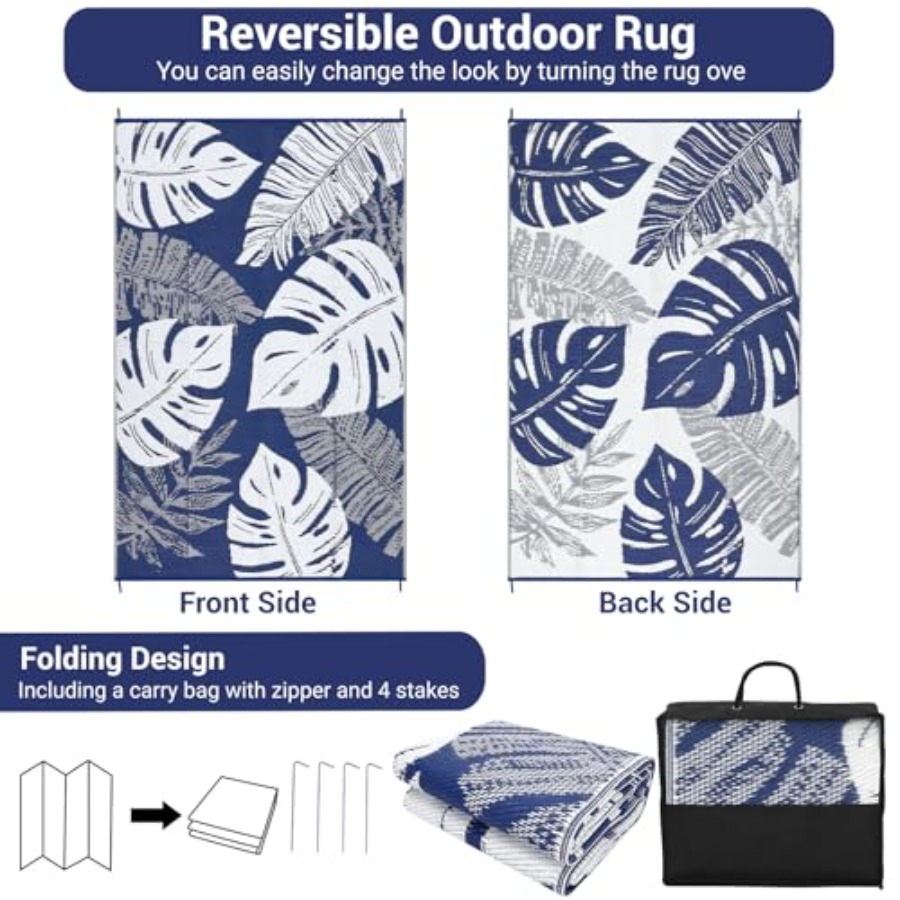 Outdoor Patio Rug 8x10, Waterp - Outdoor Camping Rugs 8X10 のレビューと価格