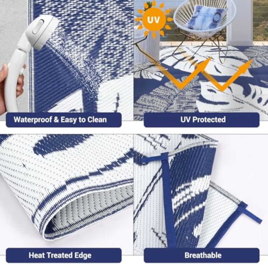 Outdoor Patio Rug 8x10, Waterp - Outdoor Camping Rugs 8X10 のレビューと価格