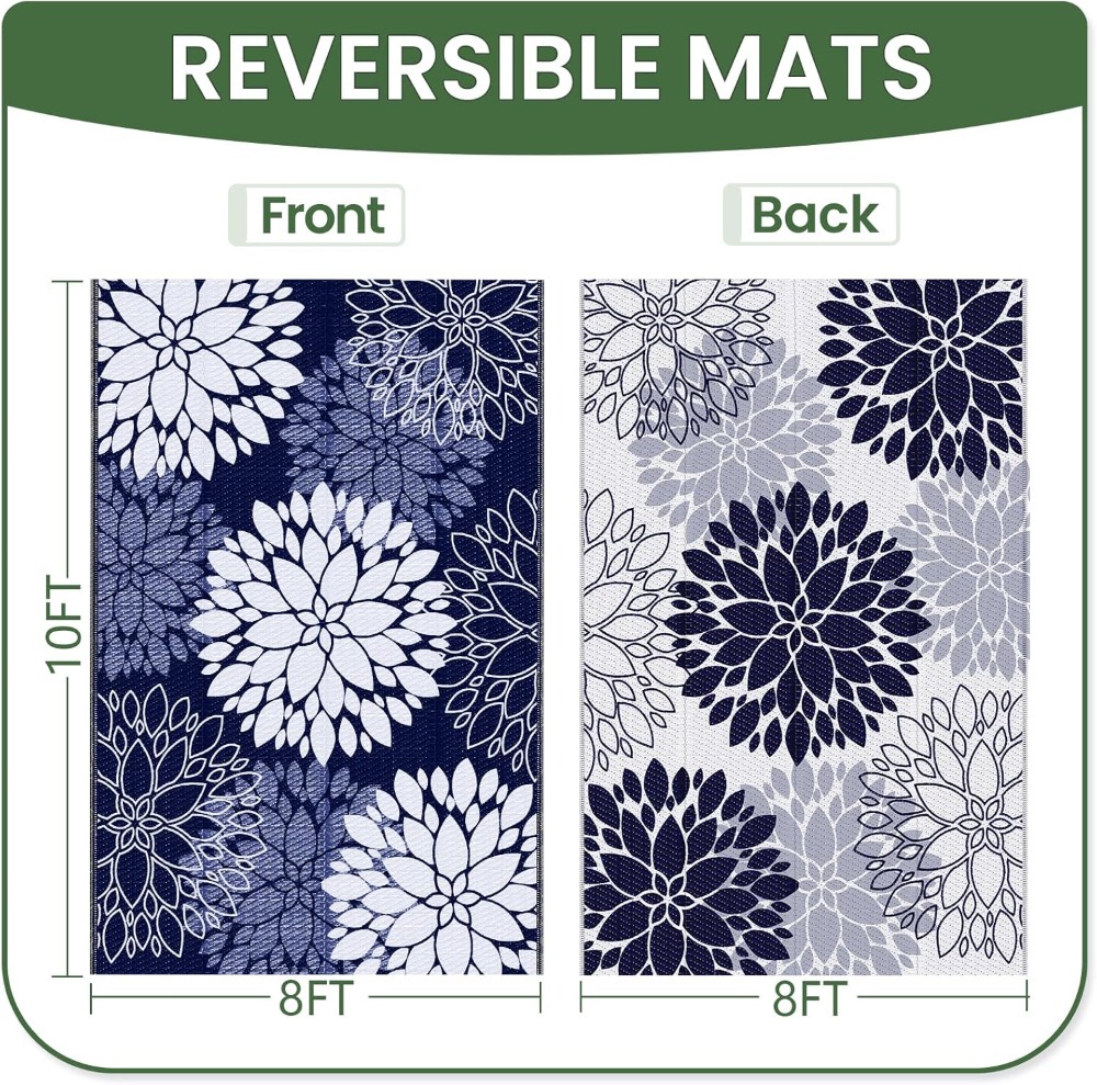 8x10 ft Reversible Waterproof  - Outdoor Camping Rugs 8X10 のレビューと価格