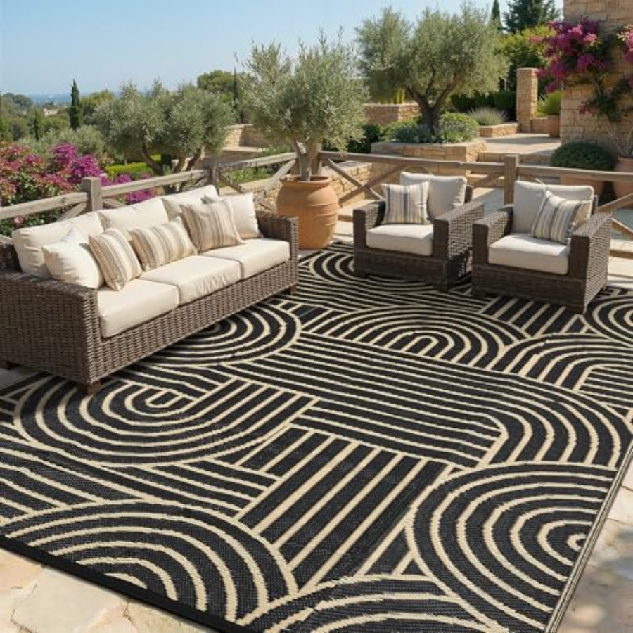 Reversible Rainbow Outdoor Rug - Outdoor Camping Rugs 8X10 のレビューと価格