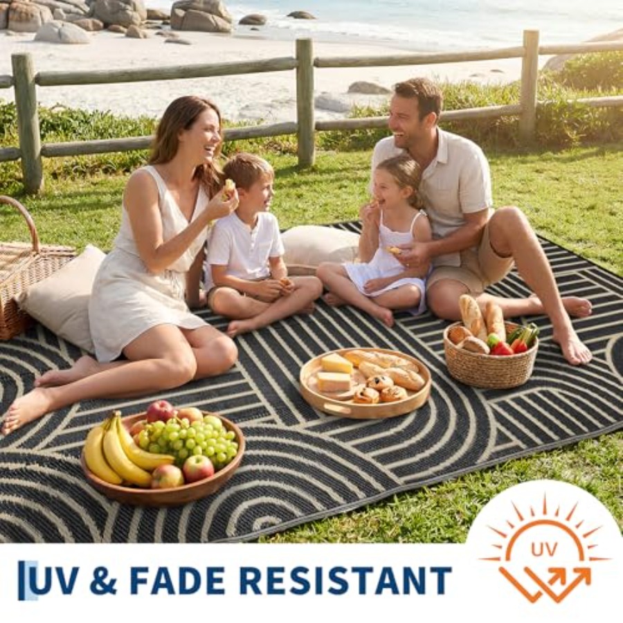 Reversible Rainbow Outdoor Rug - Outdoor Camping Rugs 8X10 のレビューと価格
