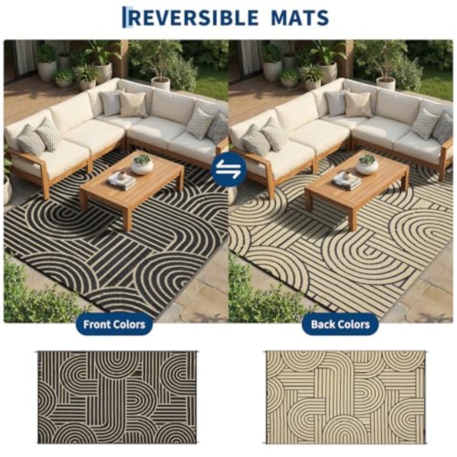 Reversible Rainbow Outdoor Rug - Outdoor Camping Rugs 8X10 のレビューと価格