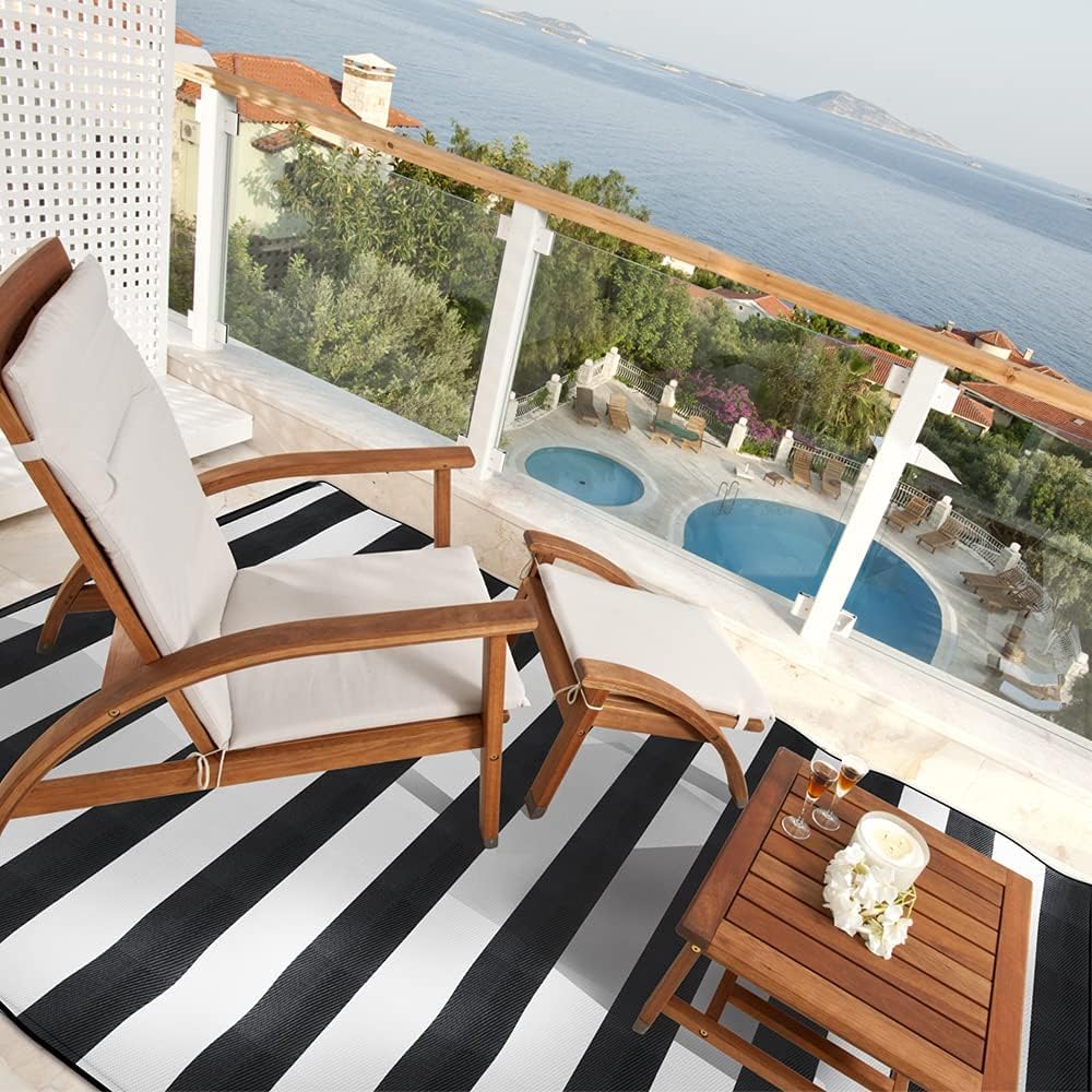 8x10 Waterproof Patio Rug, Fol - Outdoor Camping Rugs 8X10 のレビューと価格