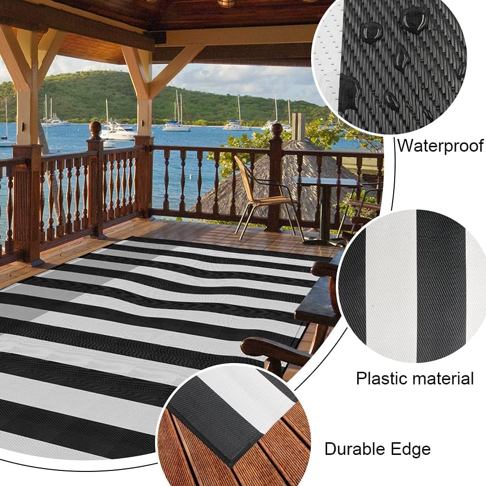 8x10 Waterproof Patio Rug, Fol - Outdoor Camping Rugs 8X10 のレビューと価格