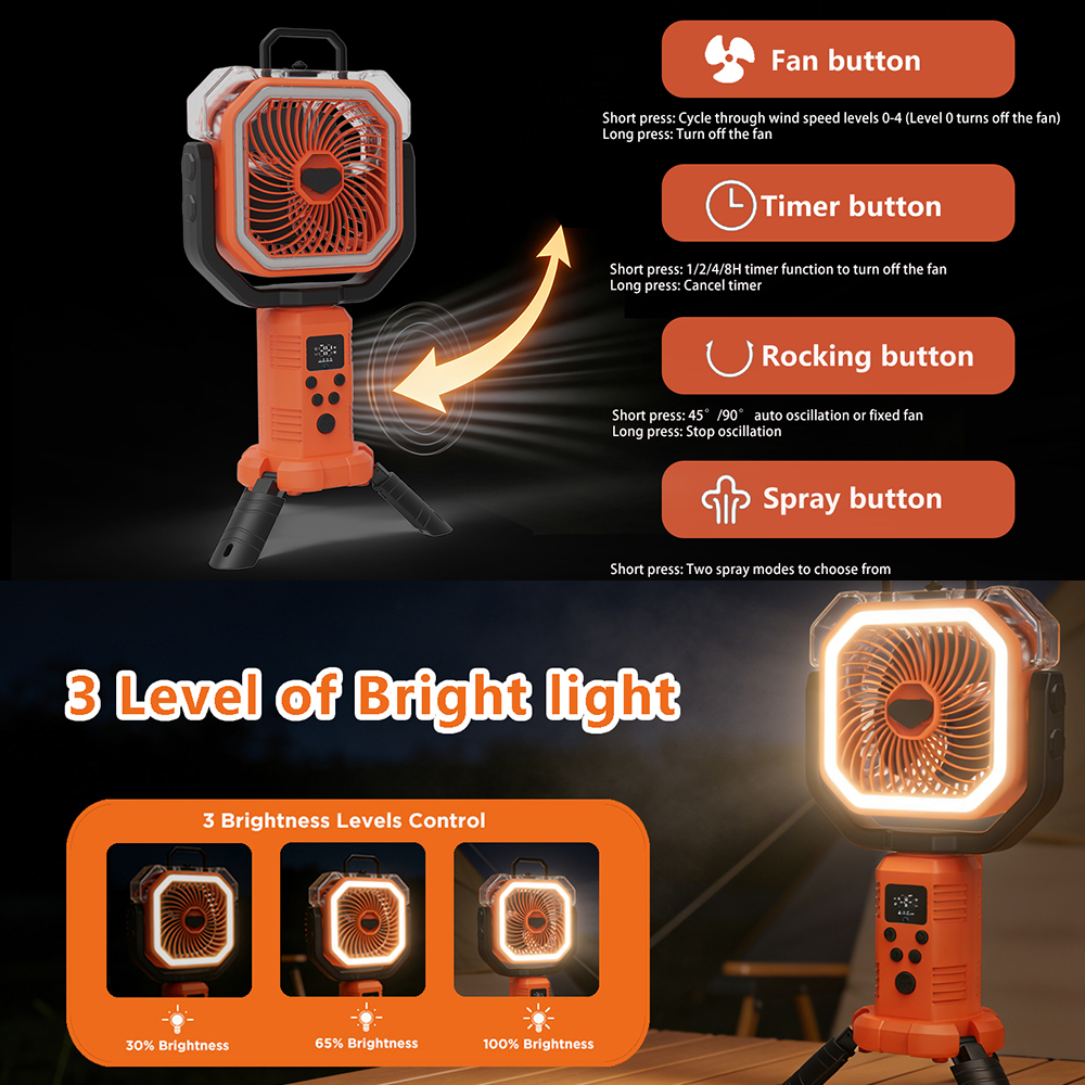 30000mAh Cooling Floor Fan wit - Outdoor Camping Fan のレビューと価格