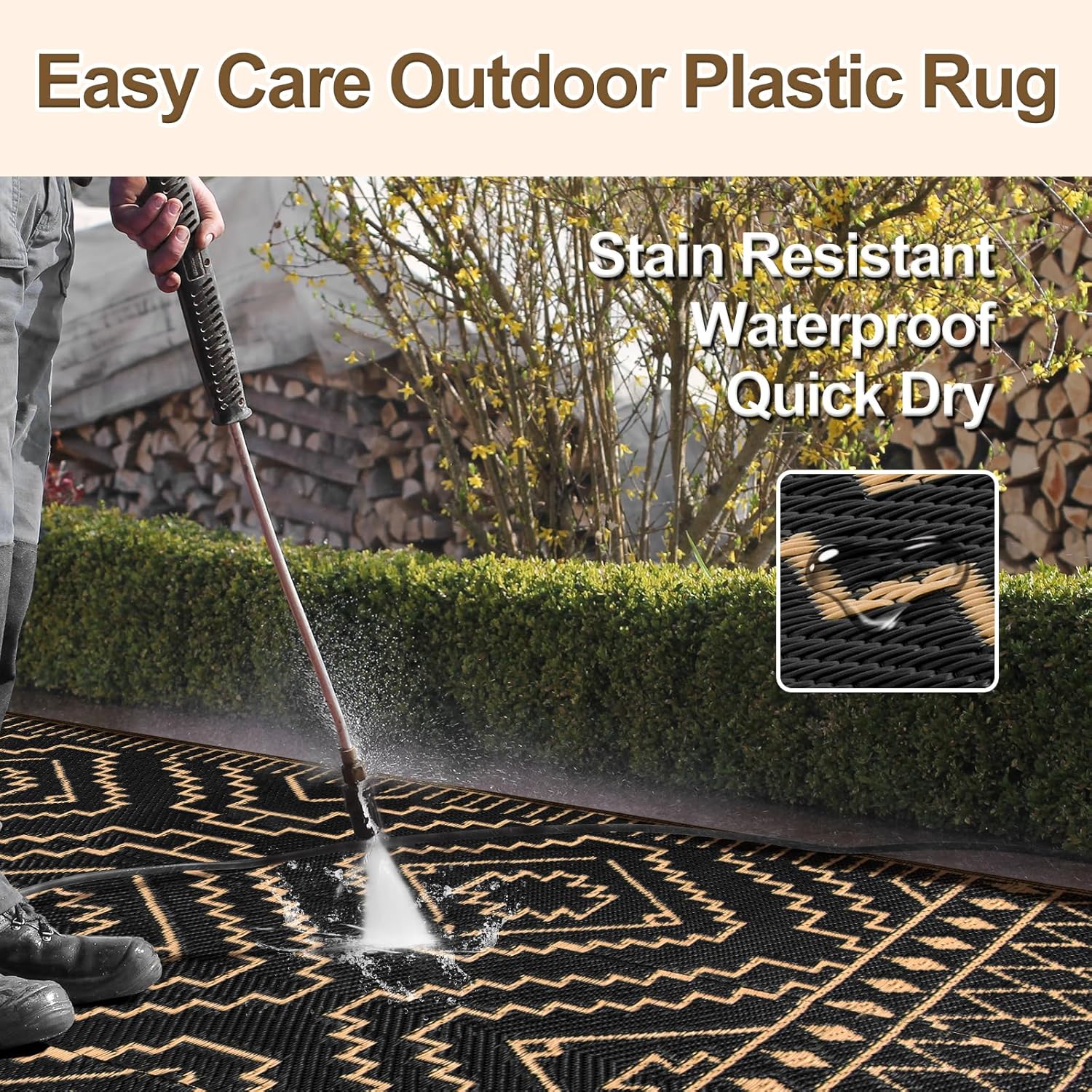 8x10 Outdoor Rug, Large Waterp - Outdoor Camping Rugs 8X10 のレビューと価格