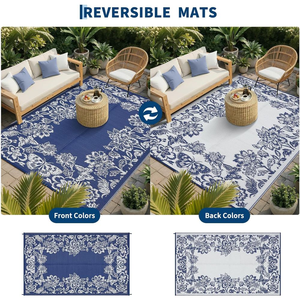 8x10 Waterproof Reversible Out - Outdoor Camping Rugs 8X10 のレビューと価格