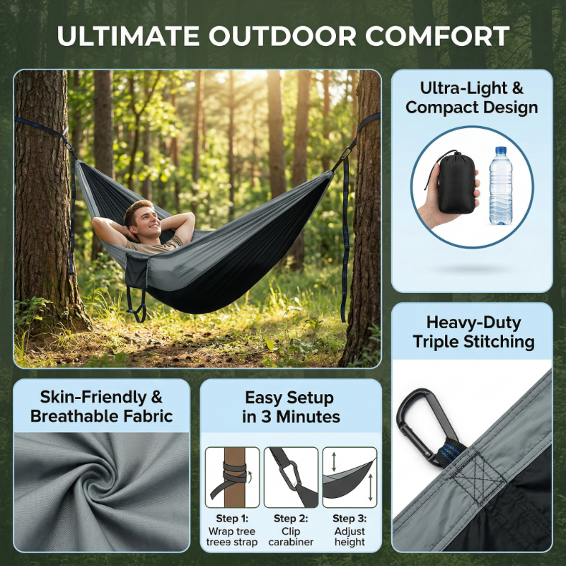 Solid Color Parachute Hammock  - Outdoor Camping Hammock のレビューと価格