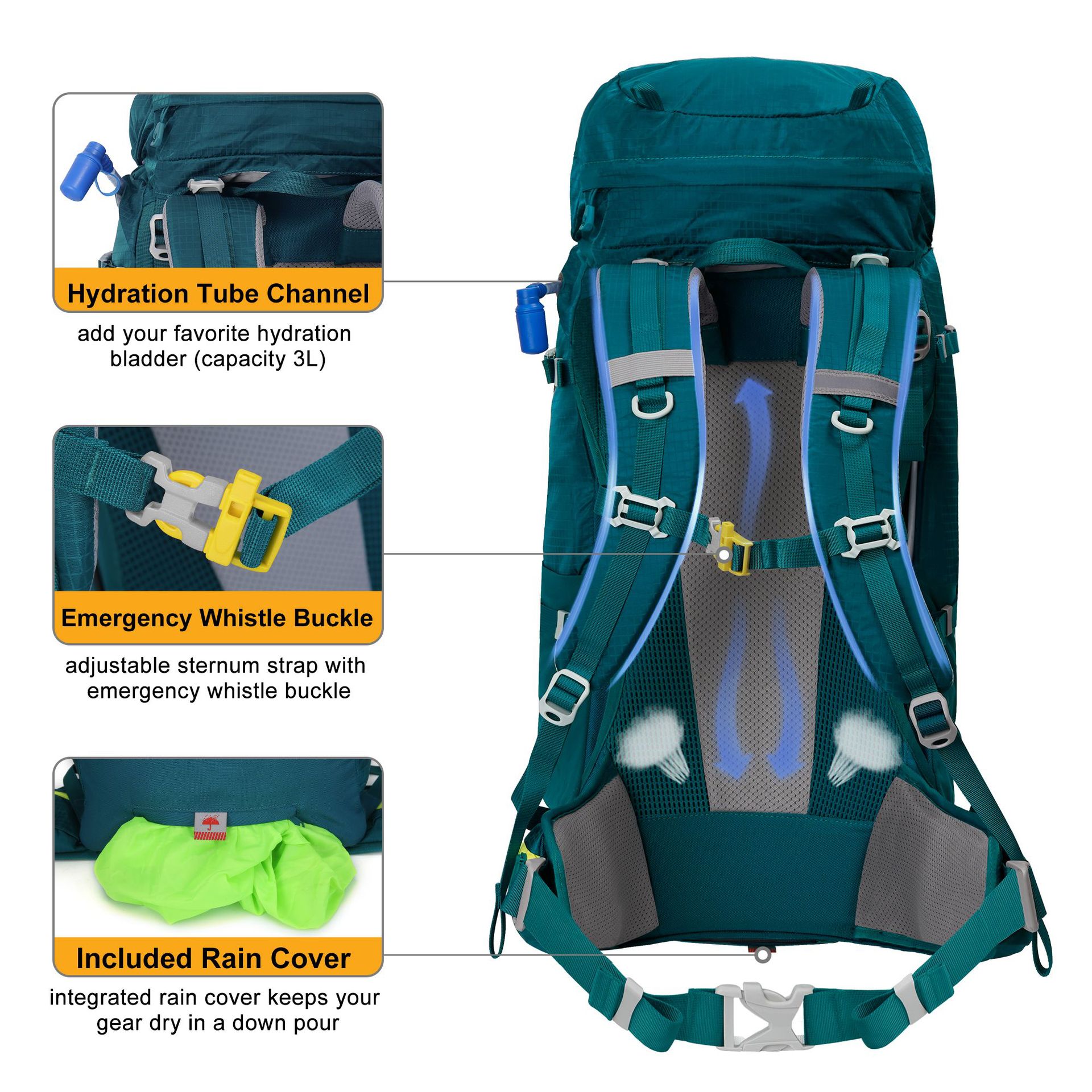 Nylon lightweight outdoor hiki - Lightweight Backpack 65L のレビューと価格
