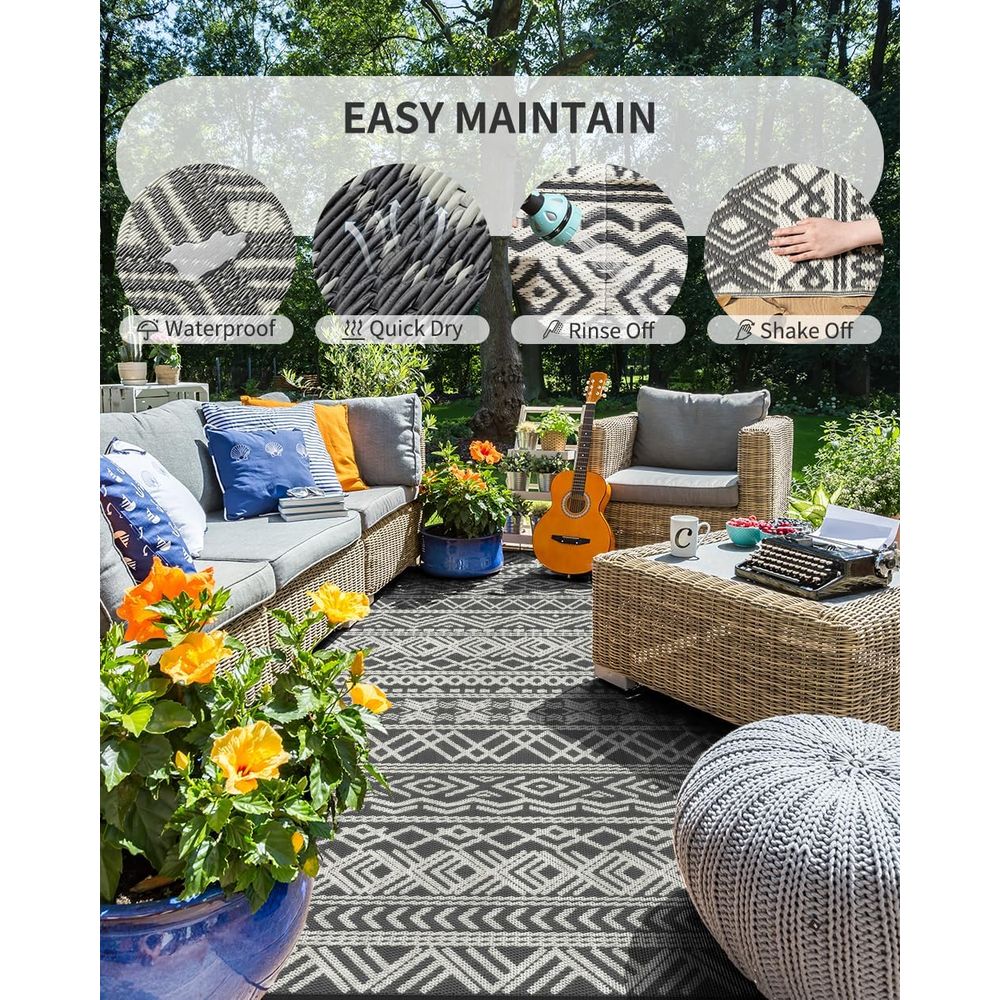 Reversible Waterproof Outdoor  - Outdoor Camping Rugs 8X10 のレビューと価格