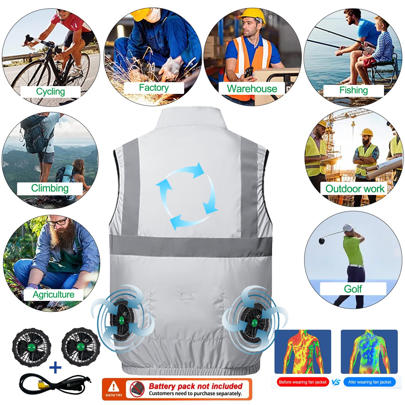 12V/5V USB Sleeveless Breathab - Outdoor Camping Air Conditioner のレビューと価格