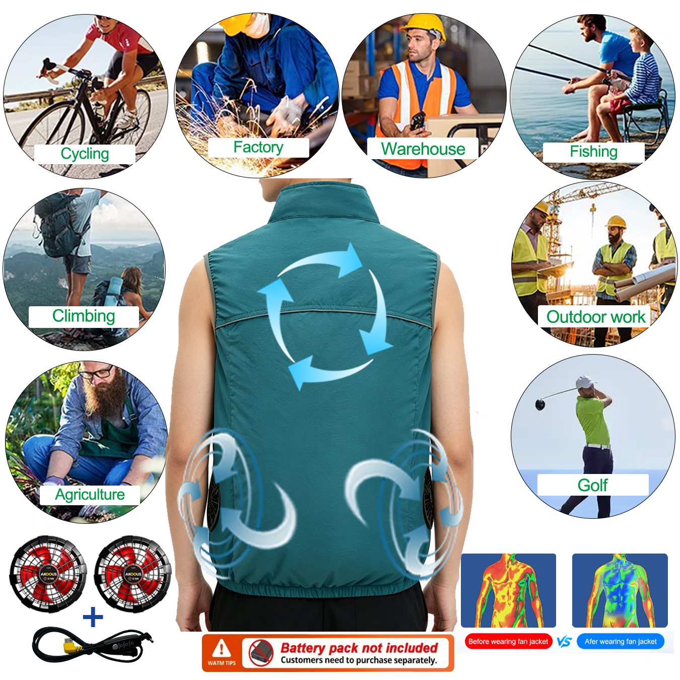 12V 5V USB Sleeveless Cooling  - Outdoor Camping Air Conditioner のレビューと価格