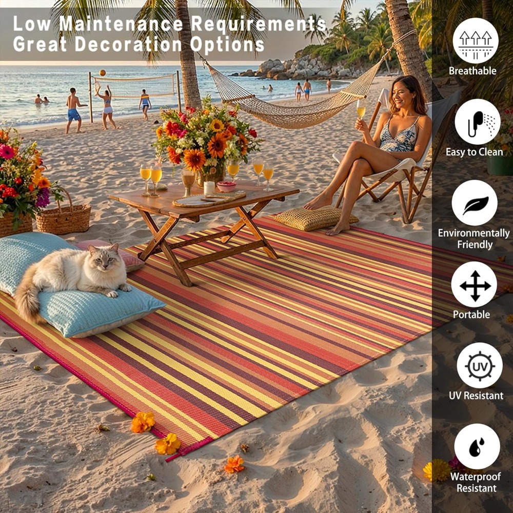 Outdoor Plastic Straw Rug 8x10 - Outdoor Camping Rugs 8X10 のレビューと価格