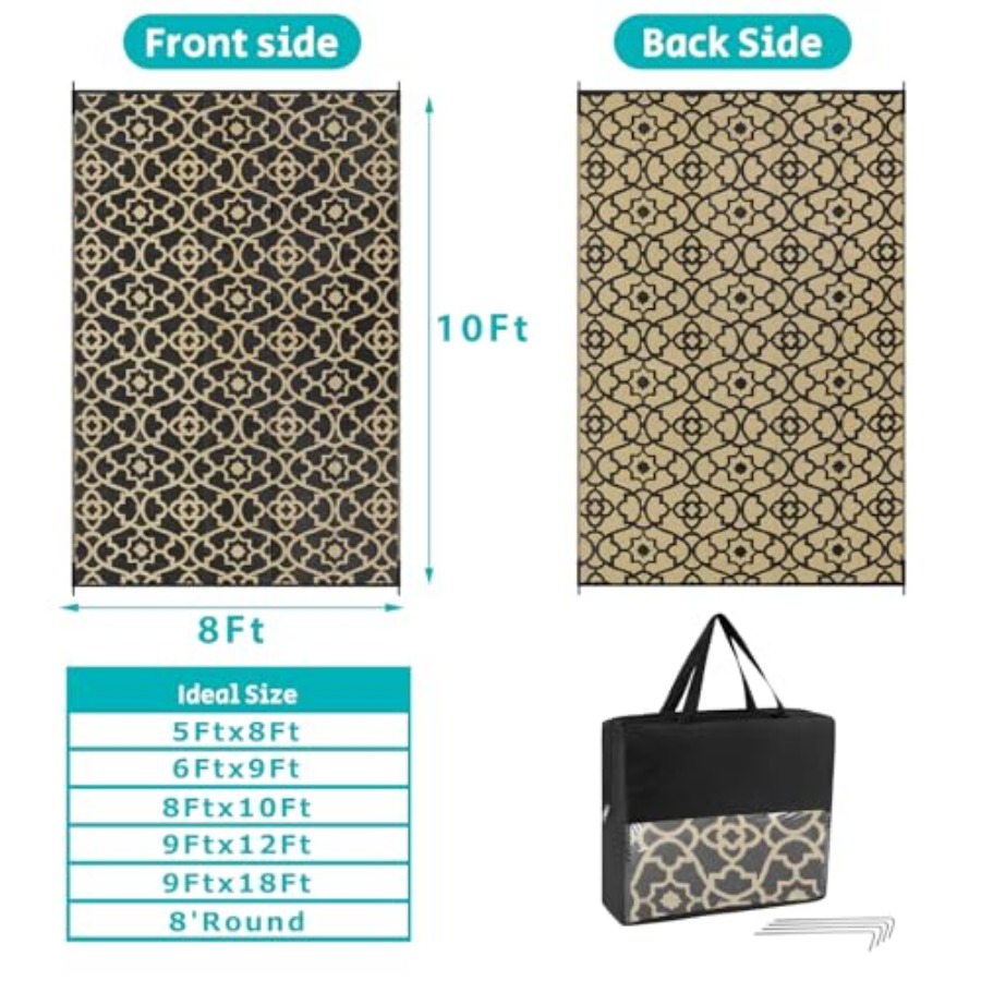 Outdoor Rug Waterproof 8x10, P - Outdoor Camping Rugs 8X10 のレビューと価格