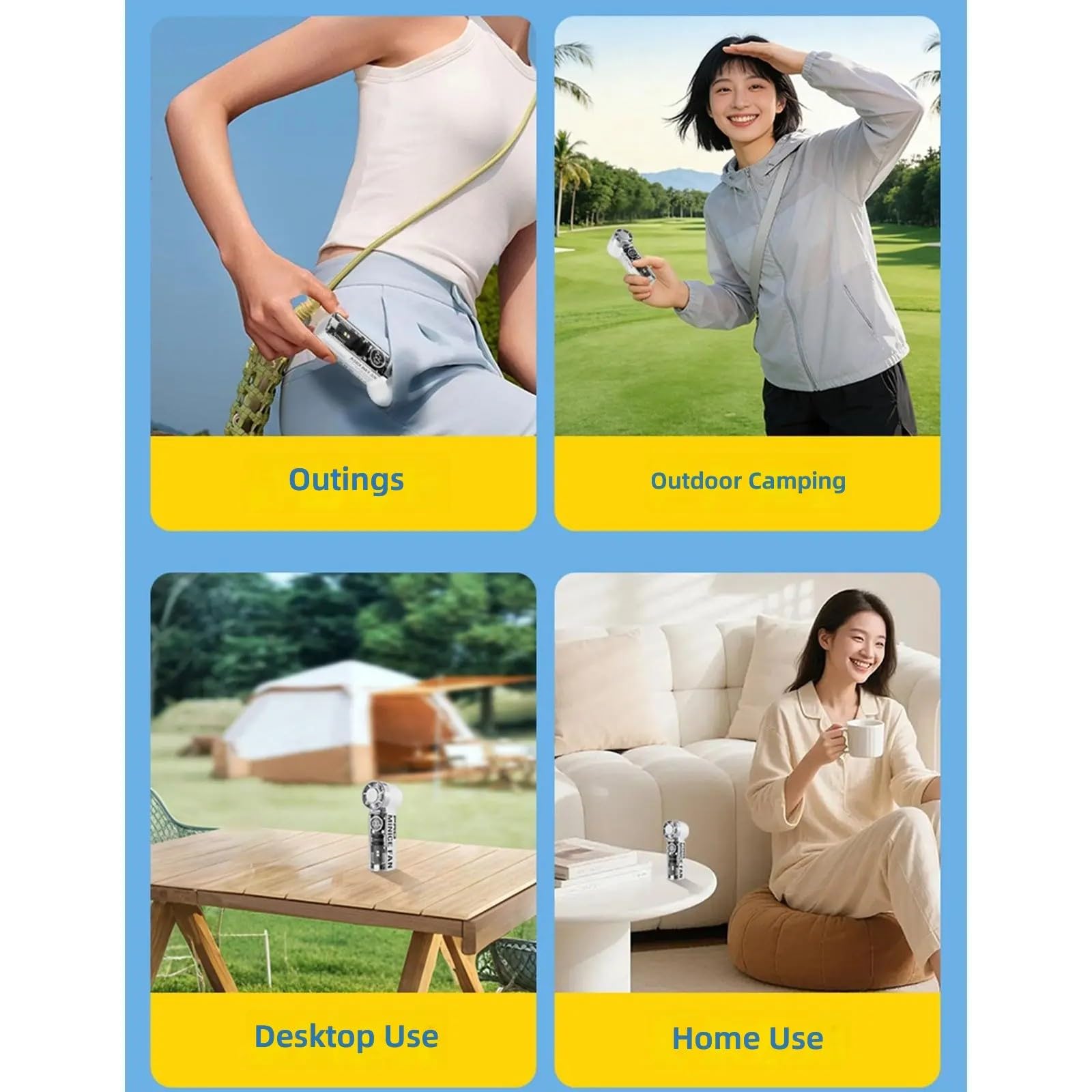 Rechargeable Mini Portable Han - Outdoor Camping Fan のレビューと価格