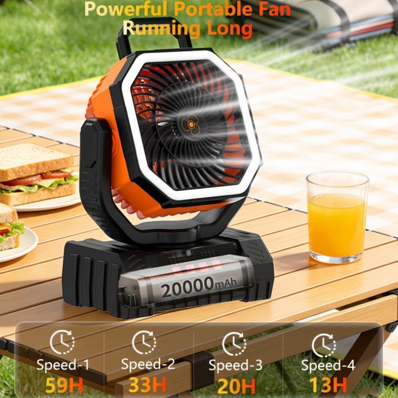us20000mAh Battery Powered Cam - Outdoor Camping Fan のレビューと価格
