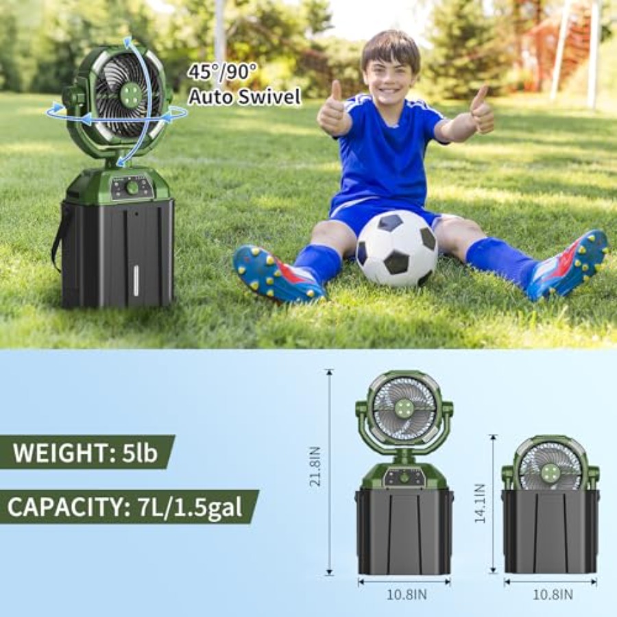 Portable misting fan for outdo - Outdoor Camping Fan のレビューと価格