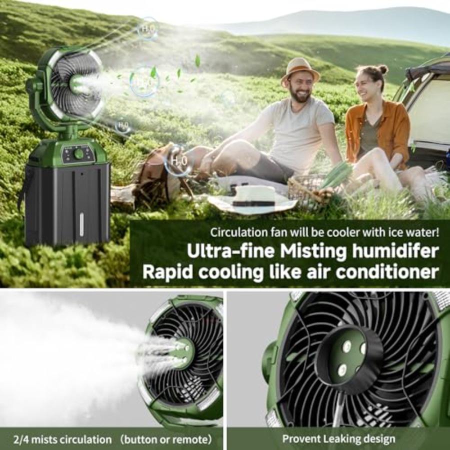 Portable misting fan for outdo - Outdoor Camping Fan のレビューと価格