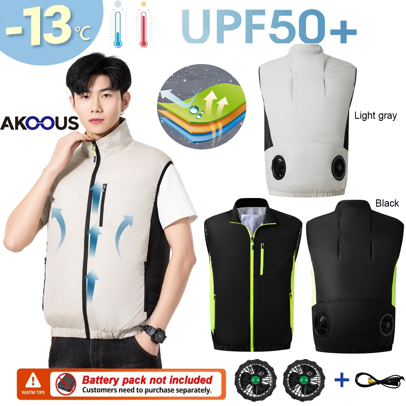 12V 5V USB Cooling Fan Vest Me - Outdoor Camping Air Conditioner のレビューと価格