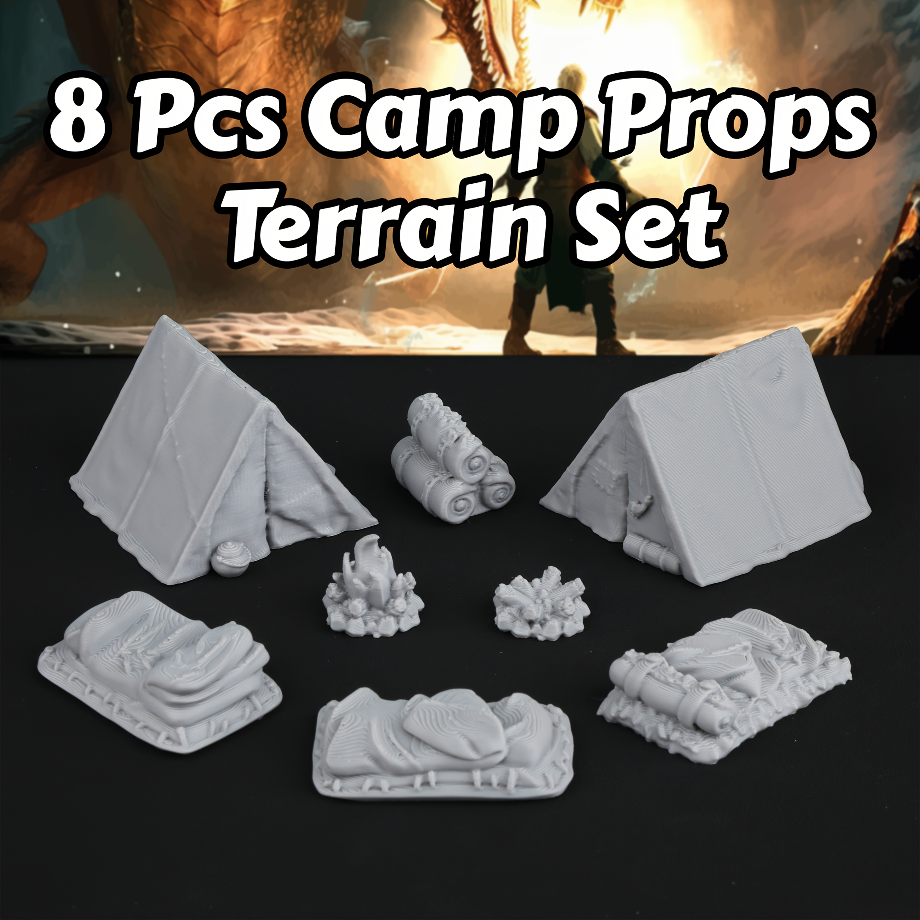8pcs RPG Adventurer's Camp Min - Outdoor Camping Outfit のレビューと価格