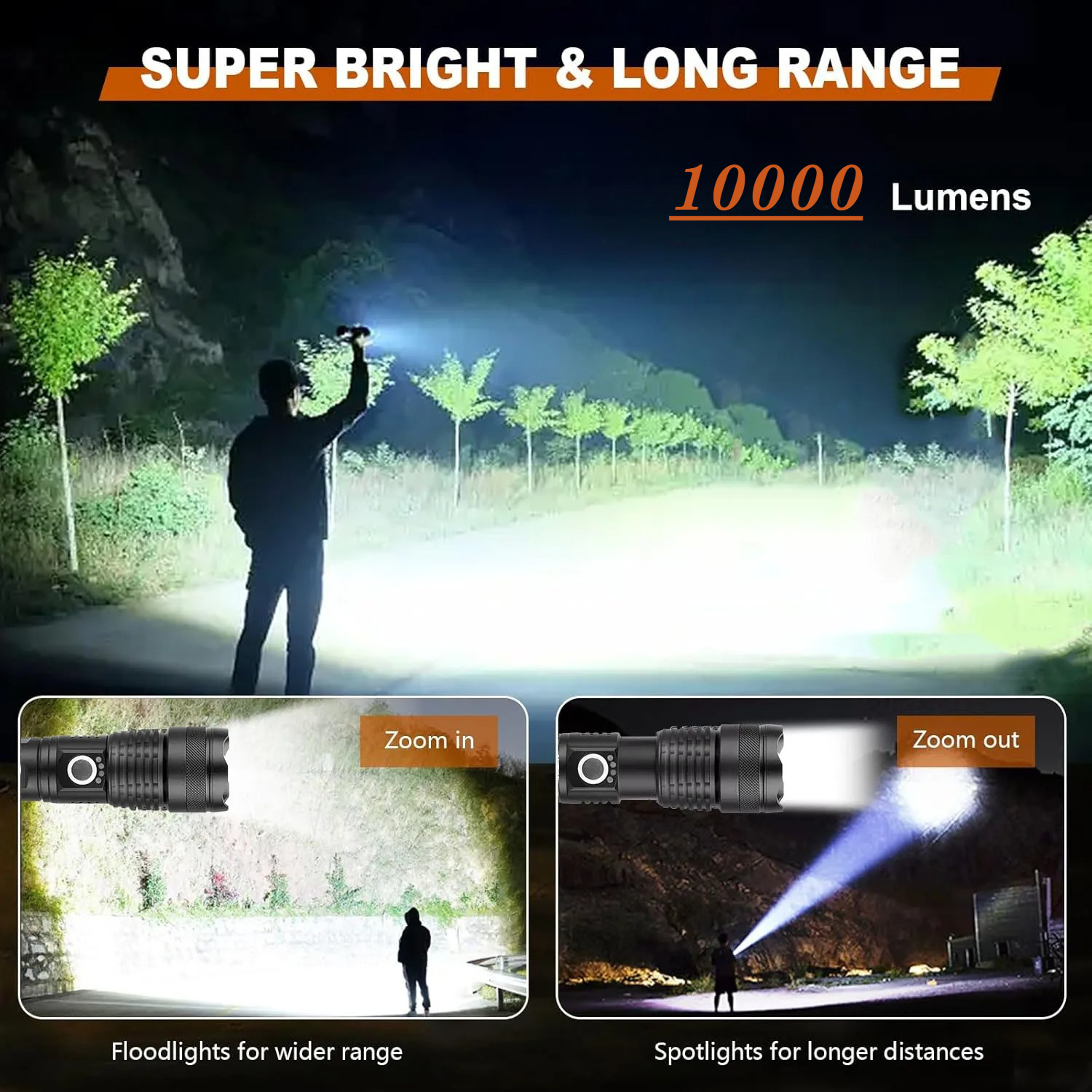 High Power LED Flashlight Rech - Outdoor Camping And Fishing のレビューと価格