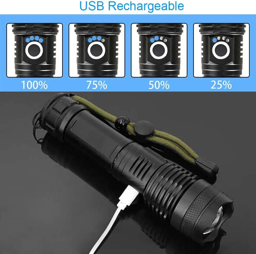 High Power LED Flashlight Rech - Outdoor Camping And Fishing のレビューと価格