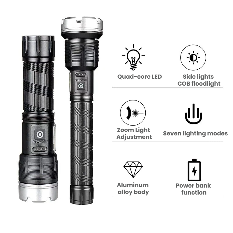 High-power LED Flashlight Tele - Outdoor Camping And Fishing のレビューと価格