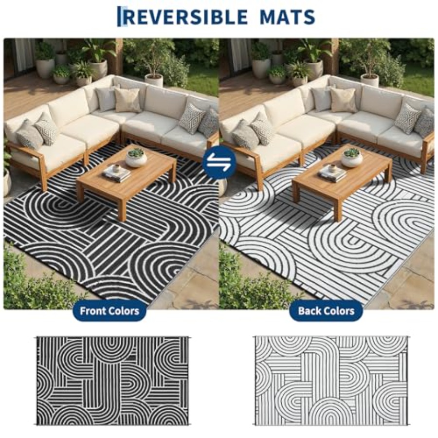 Reversible Rainbow Outdoor Rug - Outdoor Camping Rugs 8X10 のレビューと価格