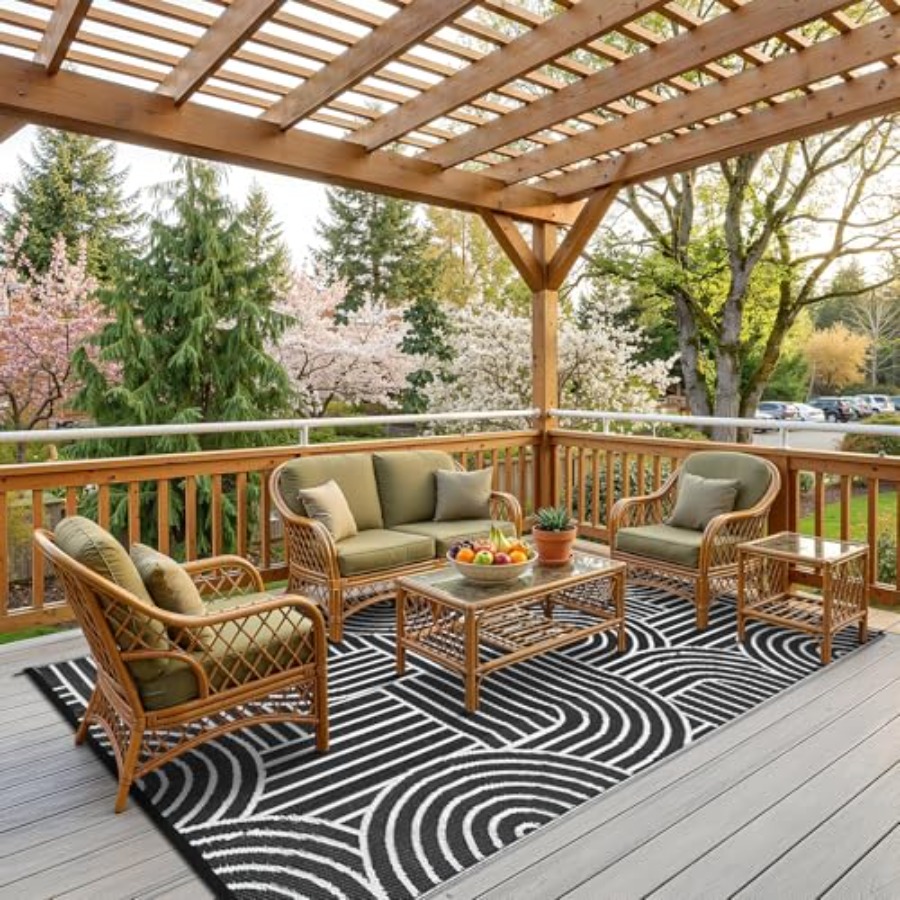 Reversible Rainbow Outdoor Rug - Outdoor Camping Rugs 8X10 のレビューと価格